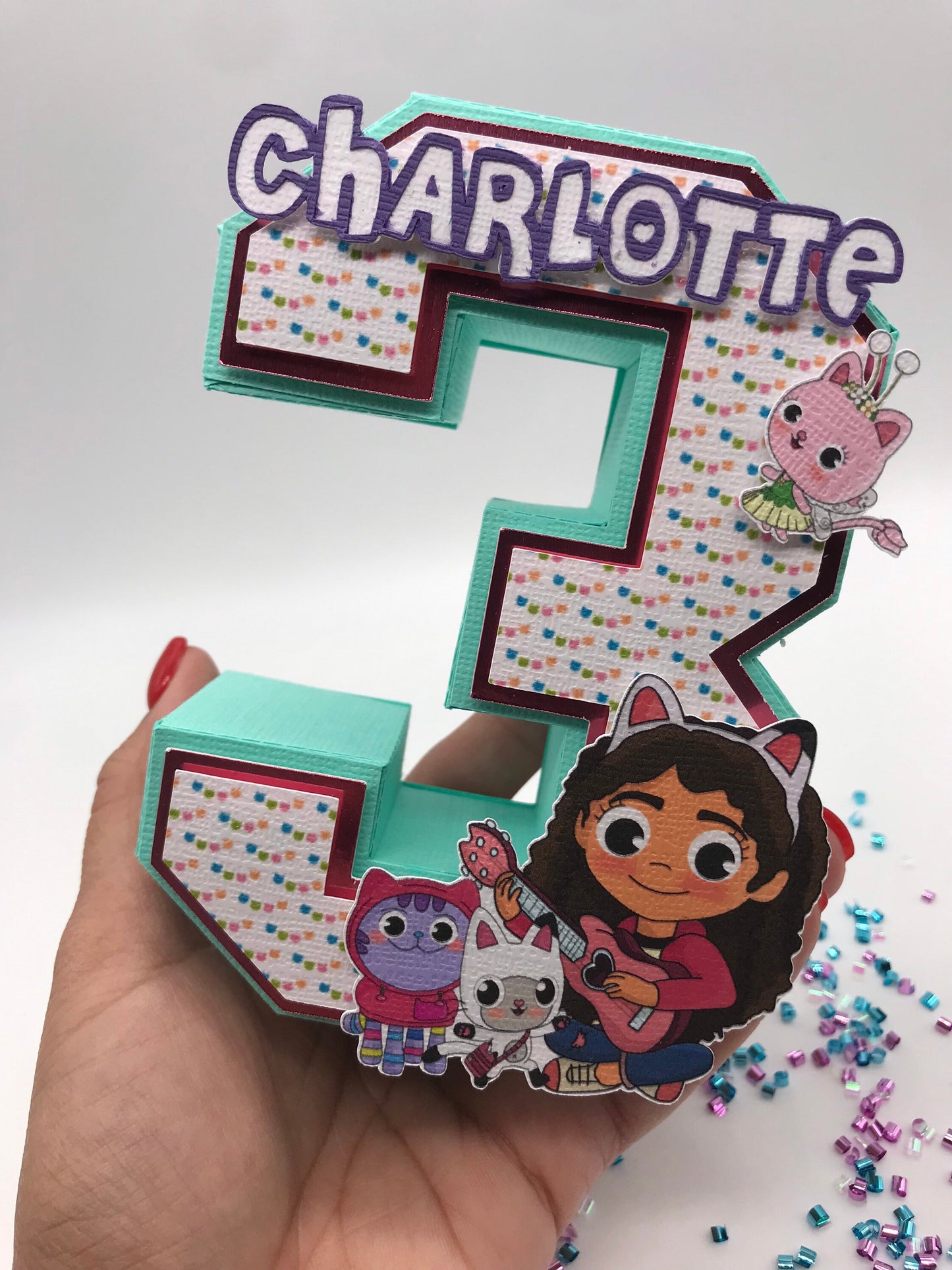 Gabby's Dollhouse Birthday, Gabby's Dollhouse 3D letter, Dollhouse 3D Number, Gabby's Dollhouse, Gabby's Dollhouse Party Decorations,