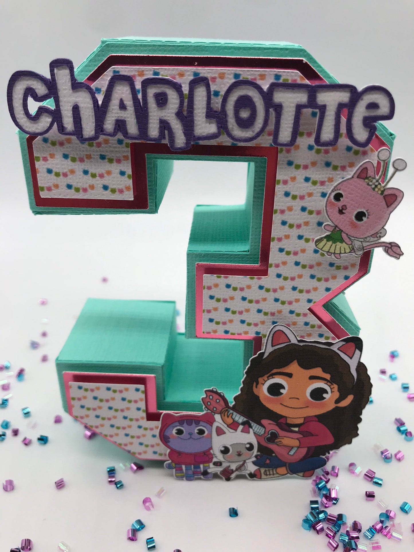 Gabby's Dollhouse Birthday, Gabby's Dollhouse 3D letter, Dollhouse 3D Number, Gabby's Dollhouse, Gabby's Dollhouse Party Decorations,