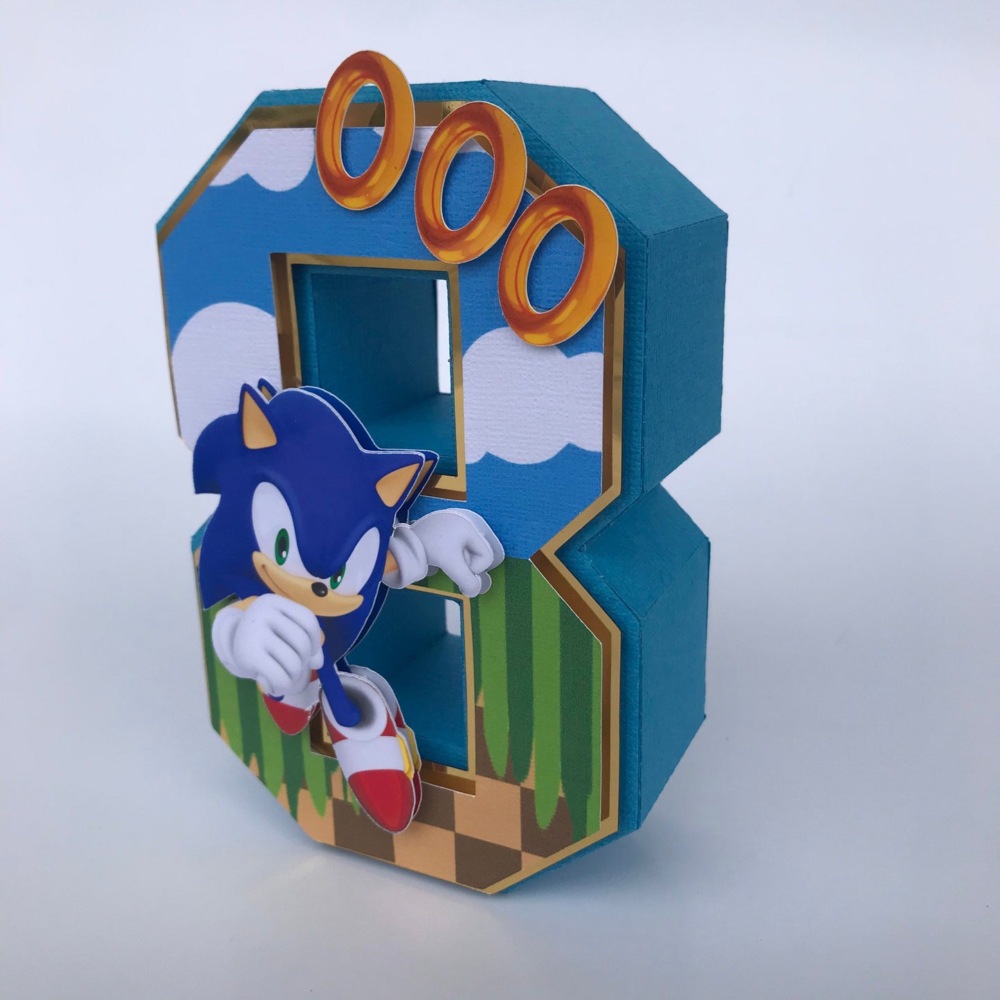 Sonic Birthday, Sonic 3D letter, Sonic 3D Number,Sonic Sega, Sonic, Sonic Party Decorations,