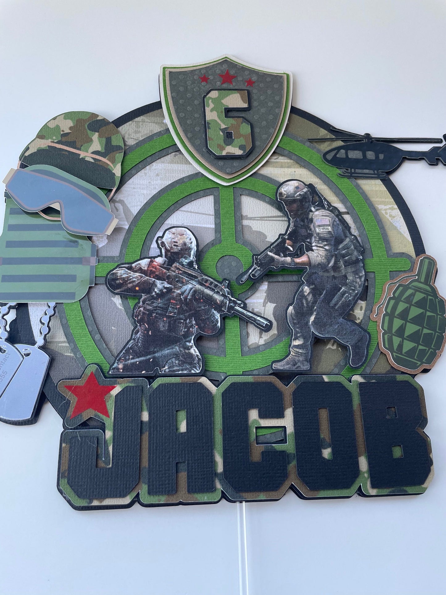 MIlitary Cake Topper, Army Cake Topper, Military 3D Cake Topper, Personalized Military Cake Topper, Military Party, Call of Duty Cake Topper