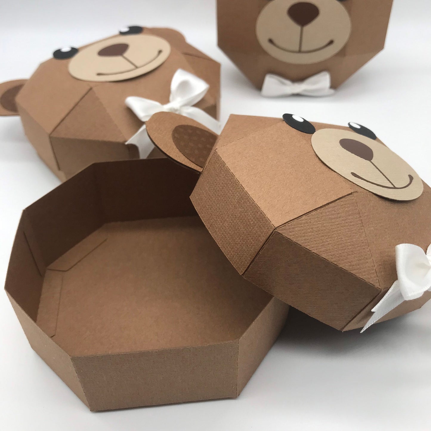 Teddy Bear 3D Box, Bear Birthday Party, Teddy Bear Cute Birthday, Teddy Bear Baby Shower Favors, 3D Bear paper gift box, Baptism Favor