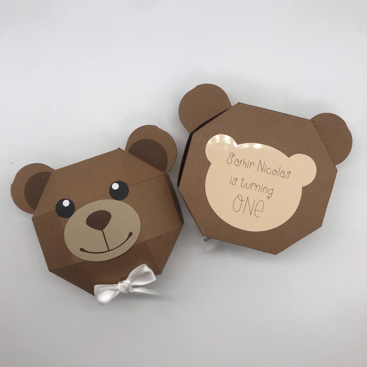 Teddy Bear 3D Box, Bear Birthday Party, Teddy Bear Cute Birthday, Teddy Bear Baby Shower Favors, 3D Bear paper gift box, Baptism Favor
