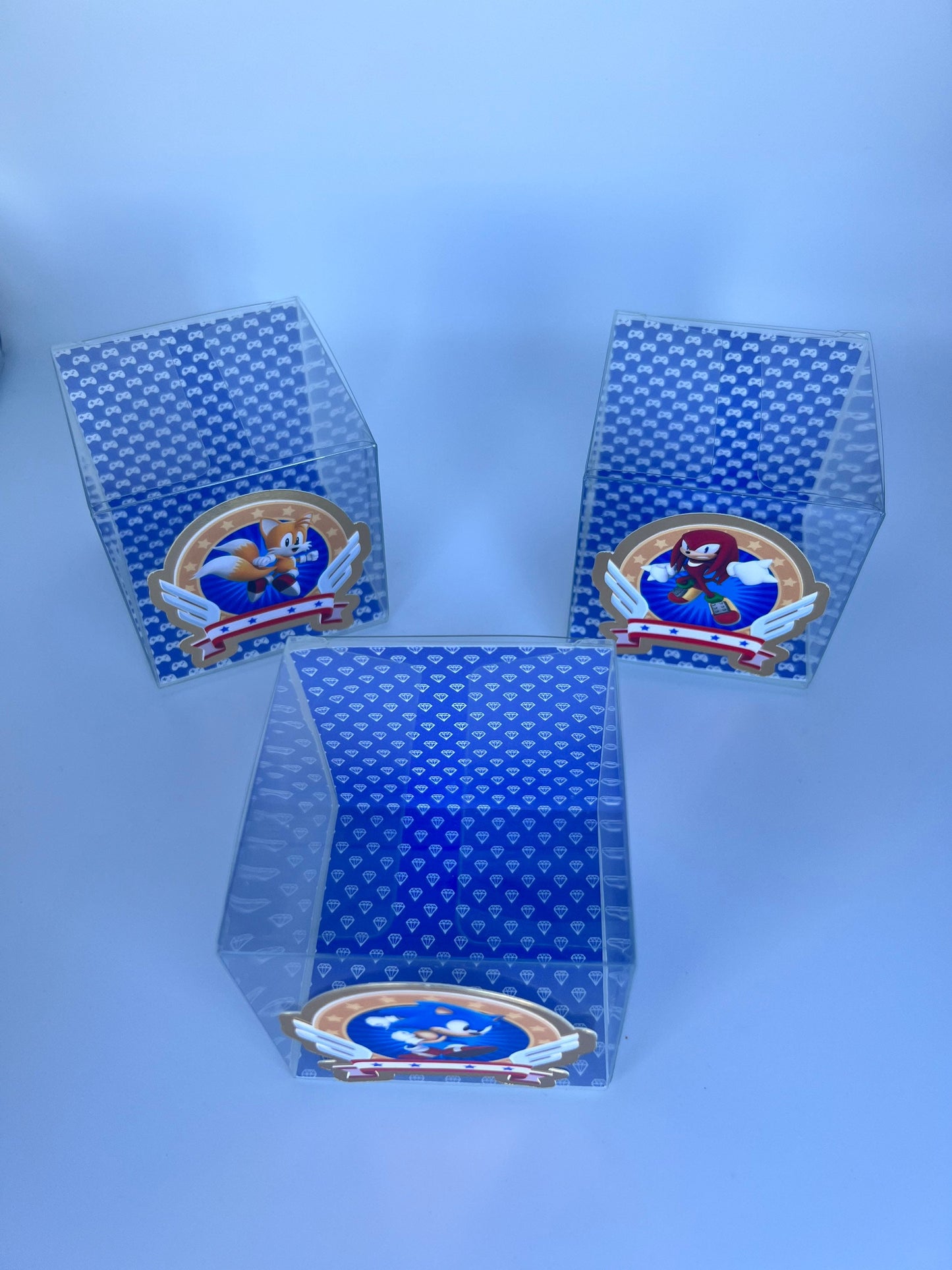 Sonic Favor Boxes, Sonic Decorations, Clear Favor Box, Party Treat Favor Box, Personalized Favor Box, Sonic Hedgehog, Sonic and Tails, Tails
