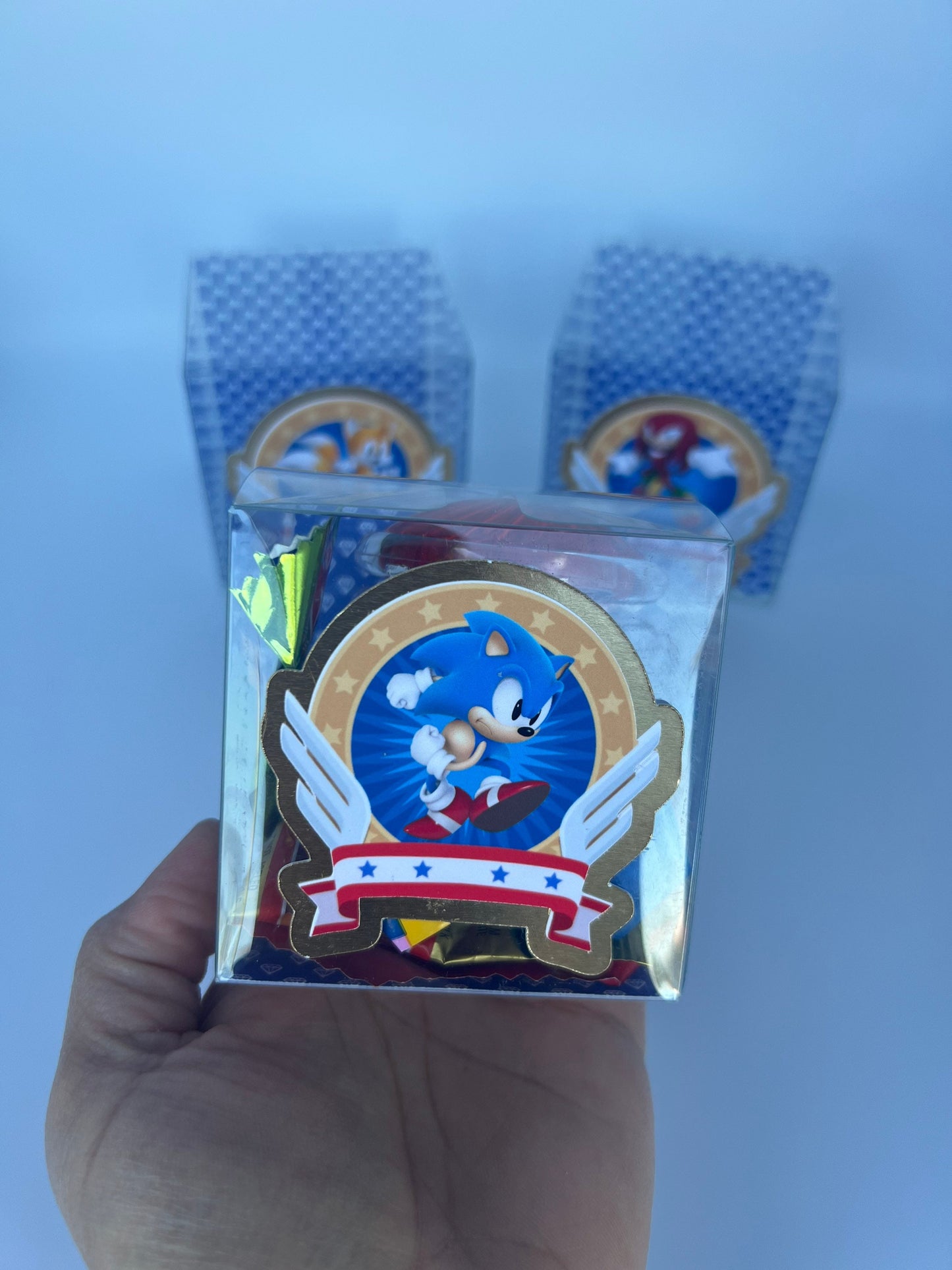 Sonic Favor Boxes, Sonic Decorations, Clear Favor Box, Party Treat Favor Box, Personalized Favor Box, Sonic Hedgehog, Sonic and Tails, Tails
