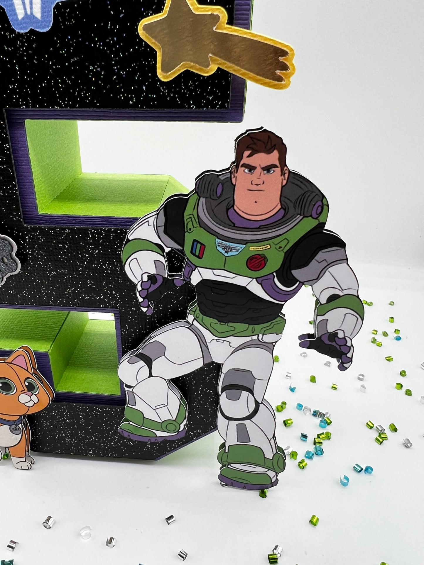 Disney Pixar Lightyear Birthday, Buzz Lightyear 3D letter, Buzz Lightyear 3D Number,Pixar Buzz Lightyear, Buzz Lightyear & Sox,