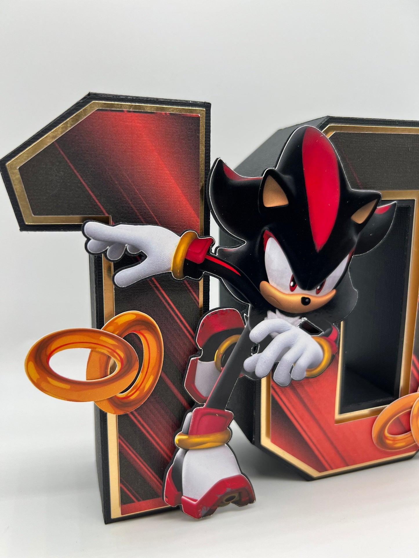 Shadow the Hedgehog Birthday, Sonic 3D letter, Sonic 3D Number,Sonic Sega, Shadow the Hedgehog, Sonic Party Decorations,