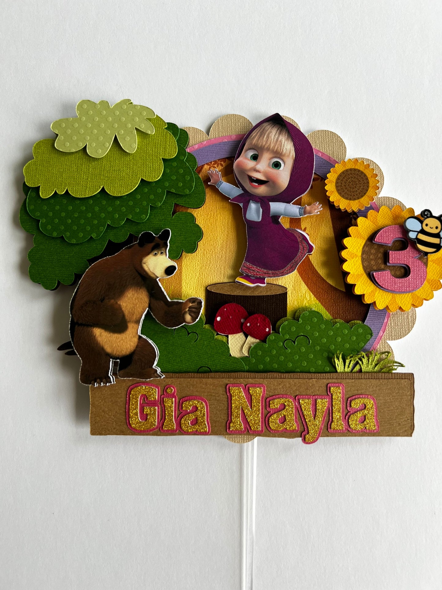 Masha and the Bear, Masha Birthday Party, Masha Cake topper, Masha y el Oso, Bear and Masha, Centerpiece Diy, Kids decorations