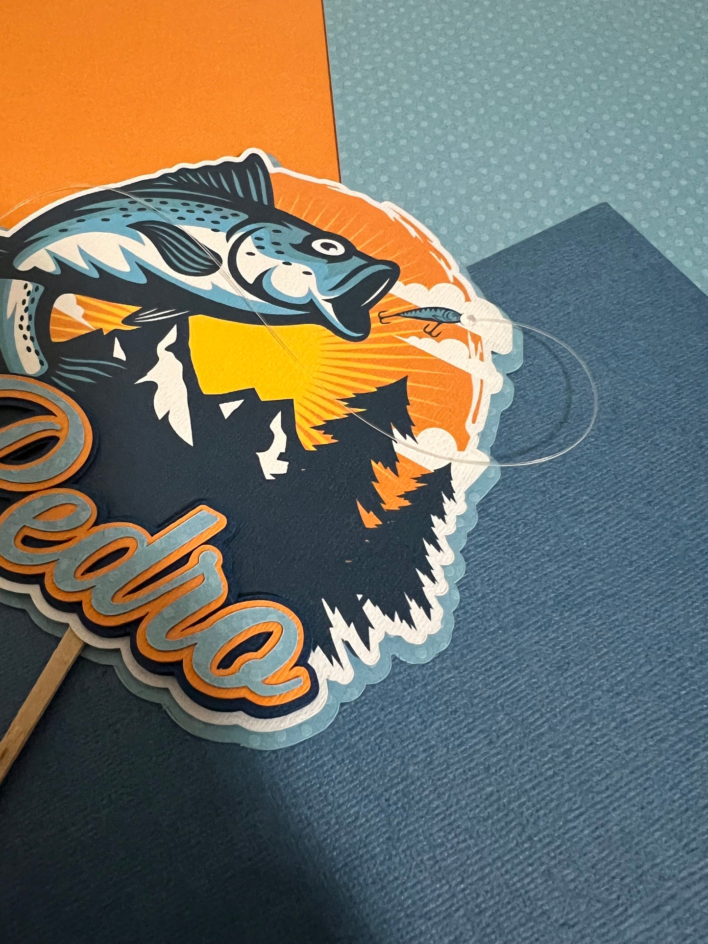 Fishing Cake topper, Catfish, Oh-Fish-ally One, Retirement cake topper, Centerpiece Diy