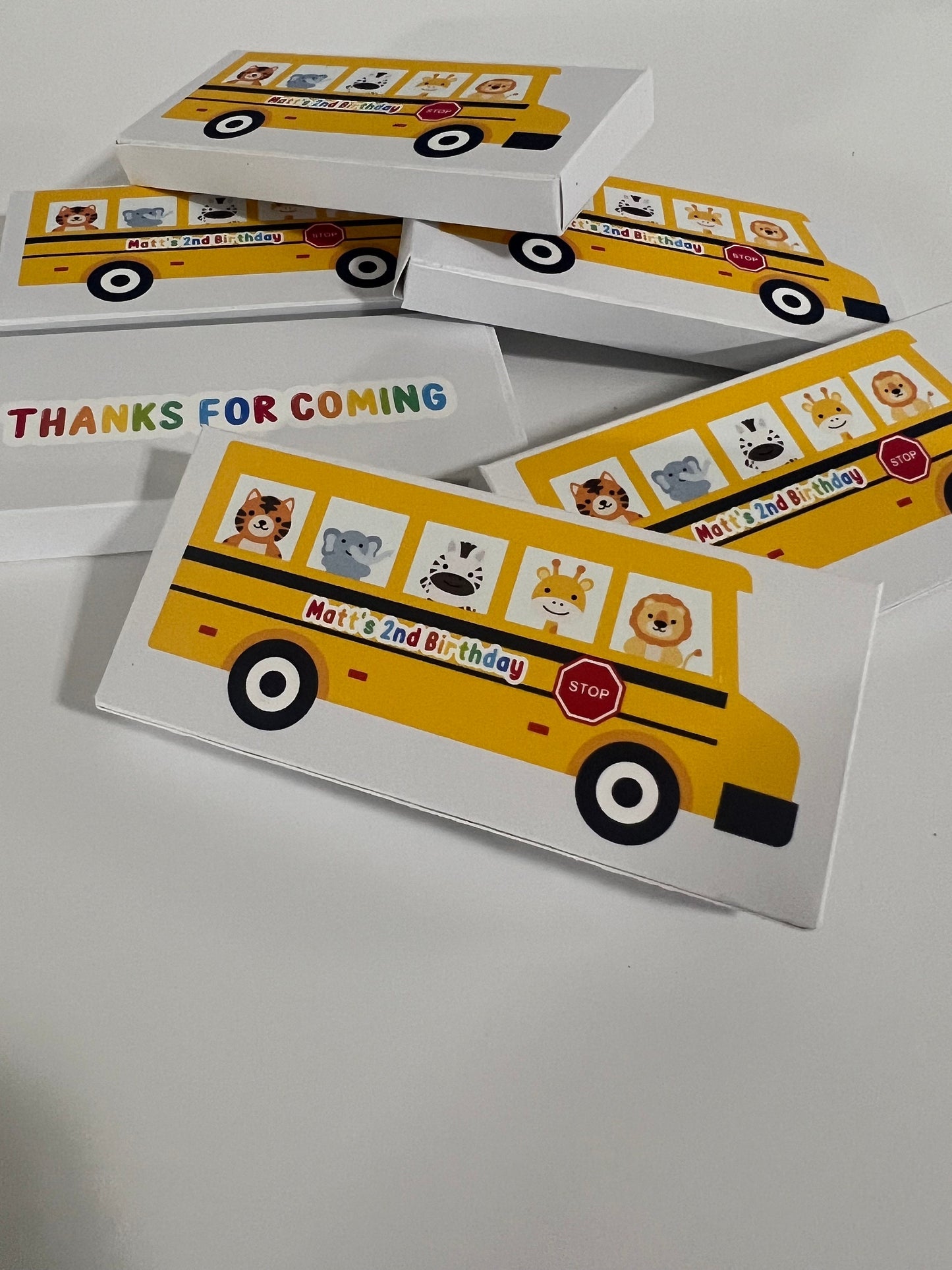 School Bus Personalized Crayon Box, Wheels on the Bus Crayon Favor, Back to School Personalized Crayon Box, Animals School Bus, Place Mat