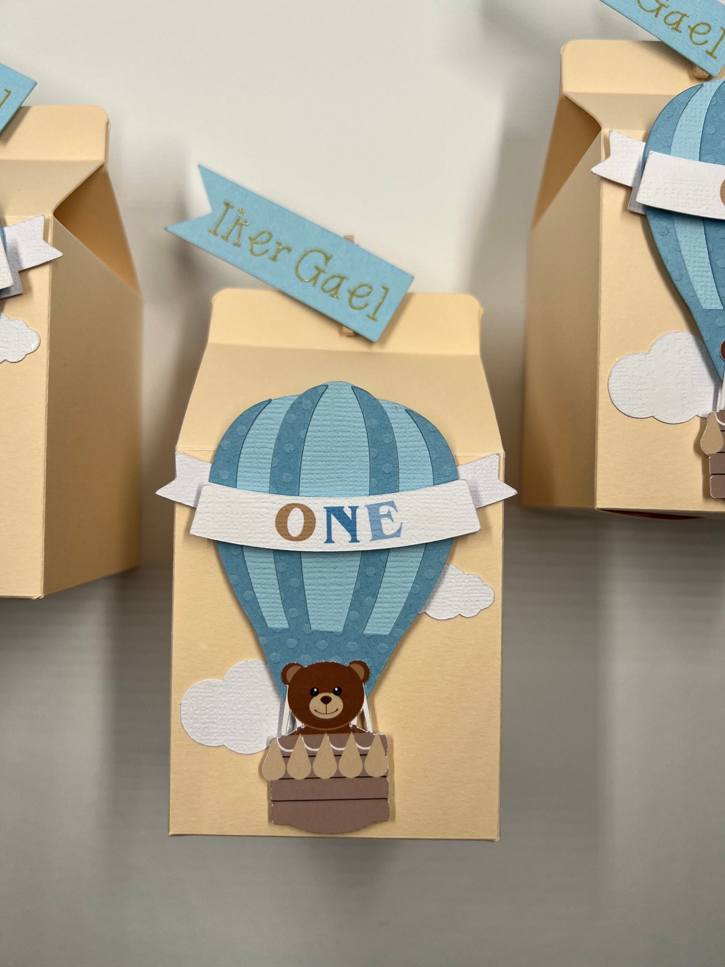 Elephant Birthday, 1st Birthday, Hot air balloon, Baby Elephant, Blue Elephant party favor boxes, Up up and away, Candy boxes baby boy