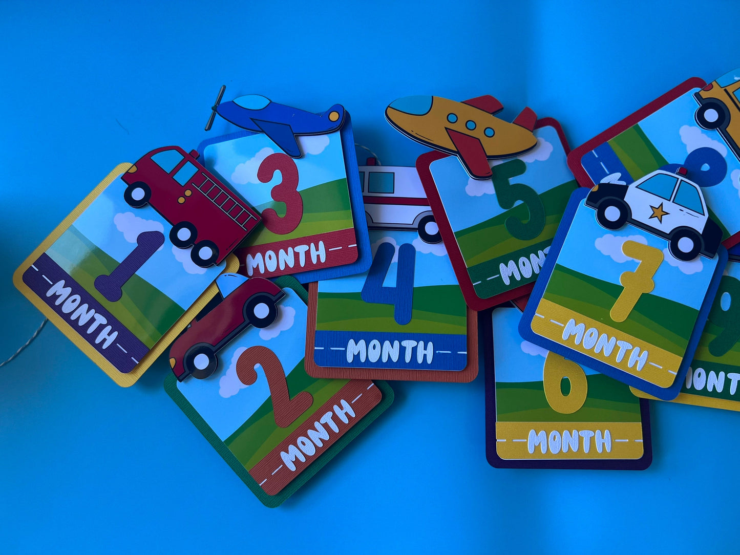 First Birthday Monthly Photo Banner Transport, Means of transport, 12 Month Banner Transportation , Baby Milestone Banner, Cars, Vehicles