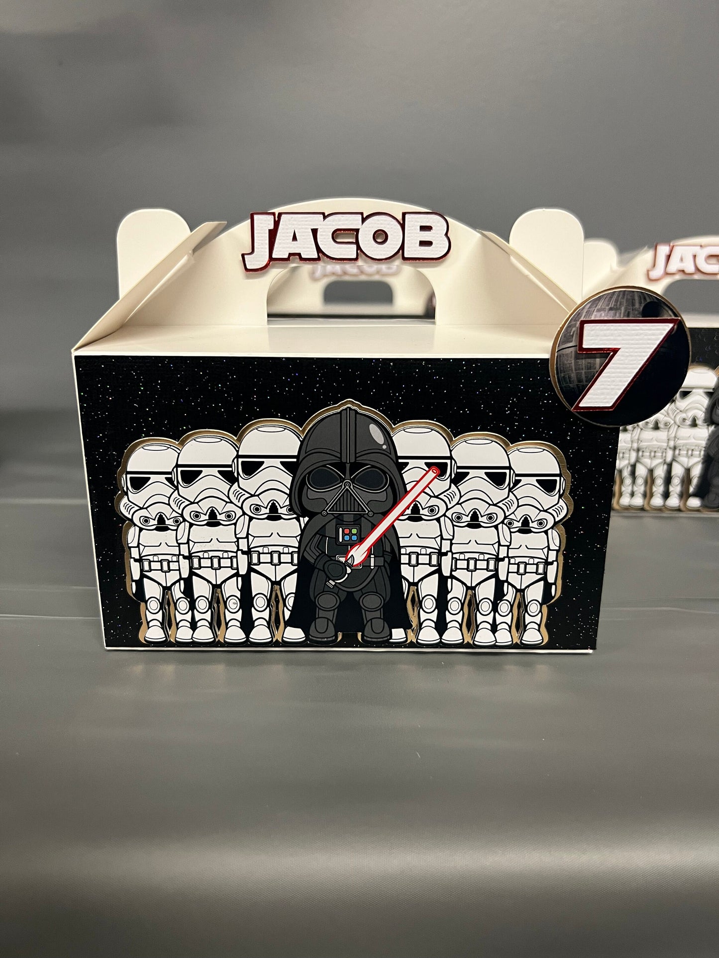 Star Wars Favor Box, Darth Vader Candy Box, Disney Party Decorations, Star Wars Decor, Yoda Goodie Box, Lightsaber Birthday Party