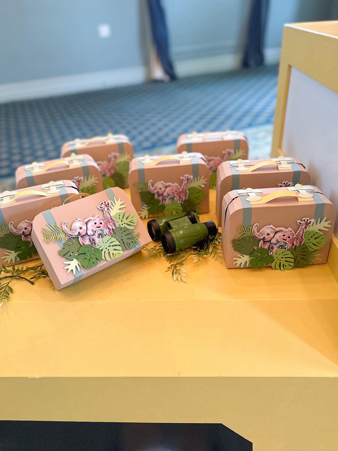 Jungle Suitcase Box | Safari Birthday Gable Box | Safari Favors | Safari Favor Bag | Wild One Favors | Wild One Favor Bags
