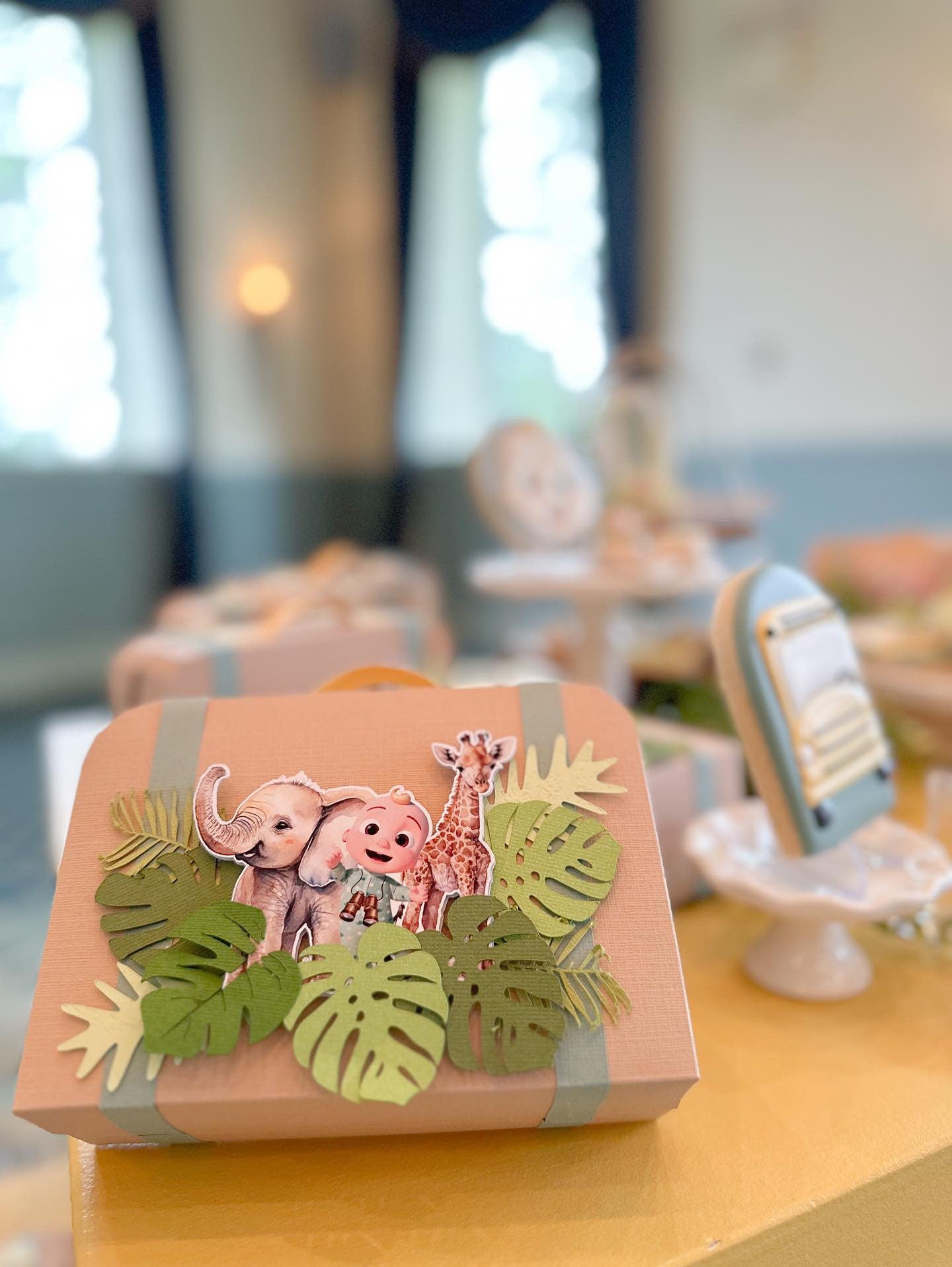 Jungle Suitcase Box | Safari Birthday Gable Box | Safari Favors | Safari Favor Bag | Wild One Favors | Wild One Favor Bags