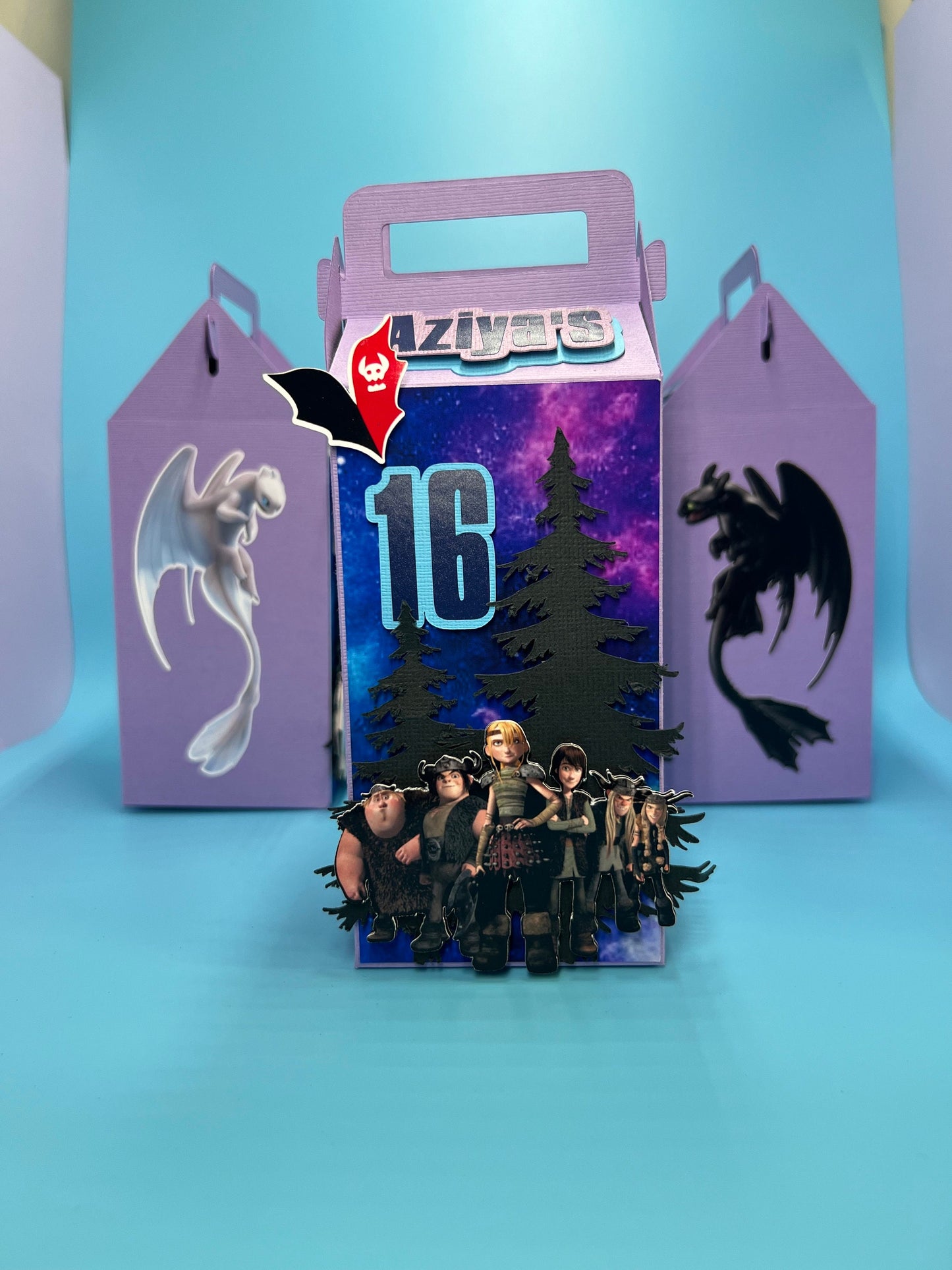How to Train Your Dragon Favor Box, Dragon Candy Box, Light Fury Dragon Party Decorations, Night fury birthday Decor, Dragon Riders Party