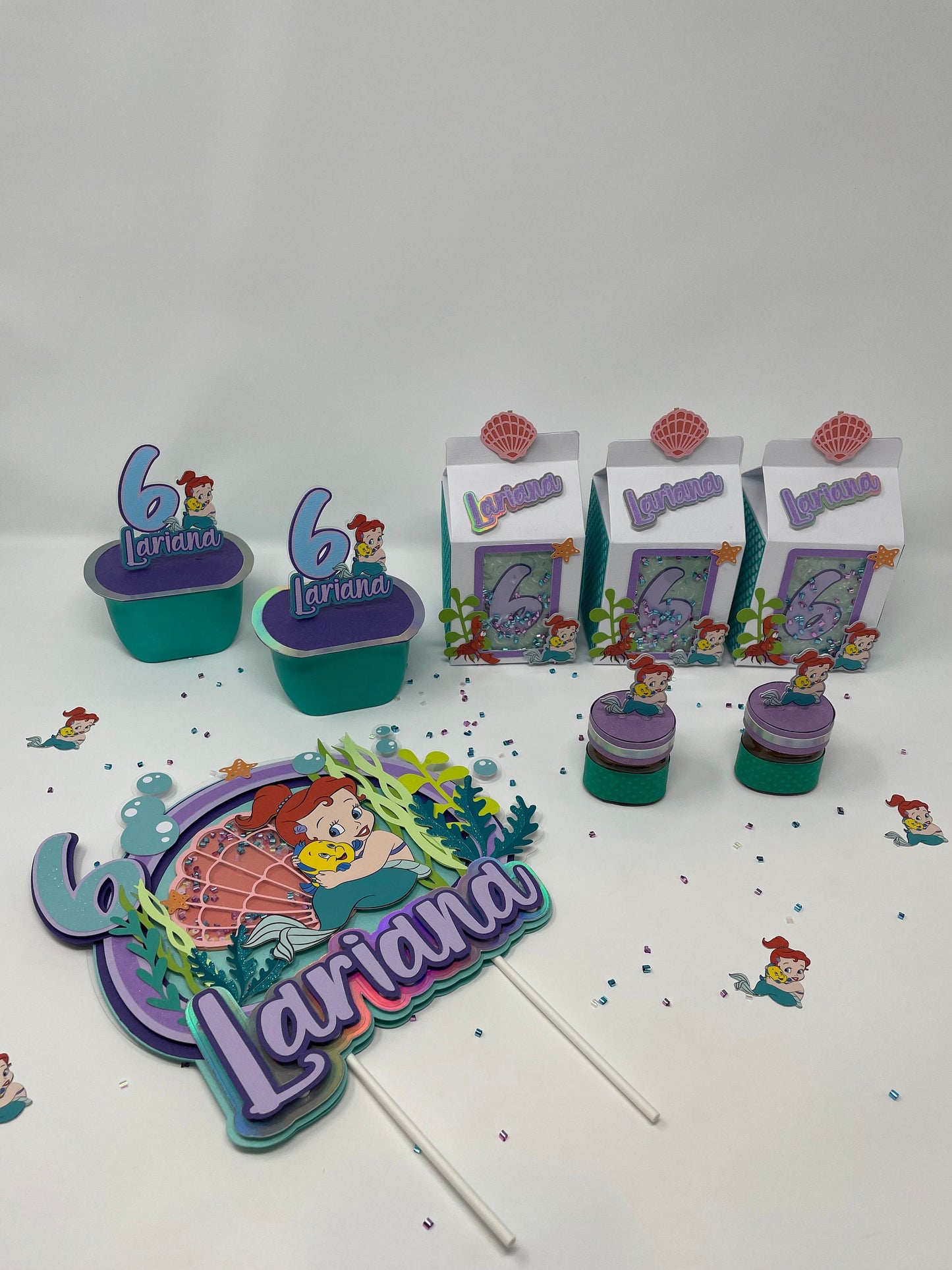 Under The Sea, Little Mermaid Cake topper , Mermaid Cake topper Party , Flounder Cake topper, Centerpiece Diy, Kids decorations