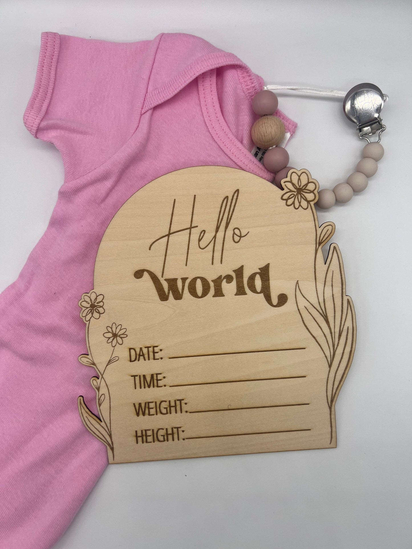 Newborn Baby Sign | Hello World Sign | Birth Announcement Sign | Baby Flowers Sign | Baby Announcement | Sign for Hospital