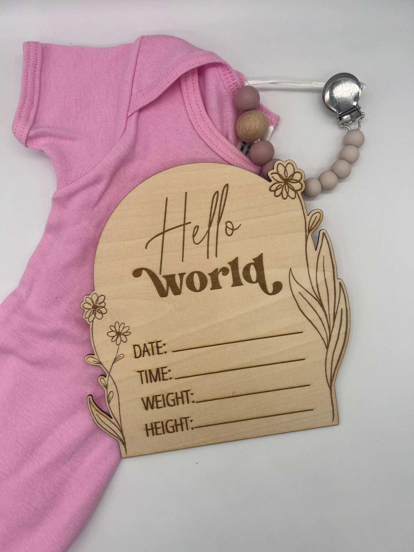 Newborn Baby Sign | Hello World Sign | Birth Announcement Sign | Baby Flowers Sign | Baby Announcement | Sign for Hospital