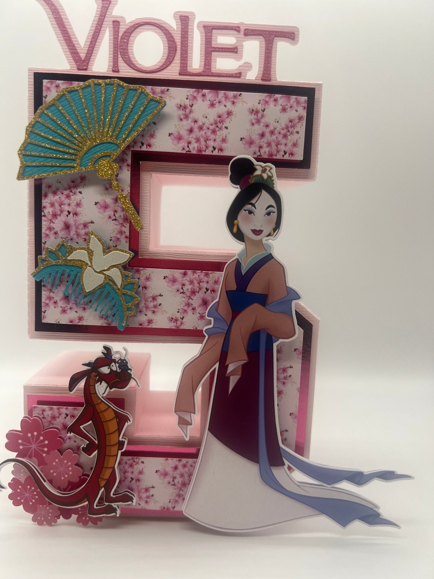 Mulan Theme Birthday Party, Two Wild 3D letter, Princess Mulan 3D Number, Disney Mulan Party Decorations, Asian 3D Number or Letter