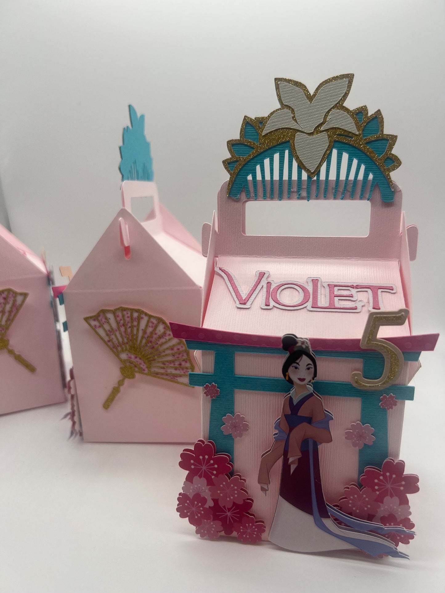 Mulan Favor Boxes, Princess Candy Box, Asian Party Decorations, Disney Mulan treat boxes, 1st Birthday Party, Two Wild