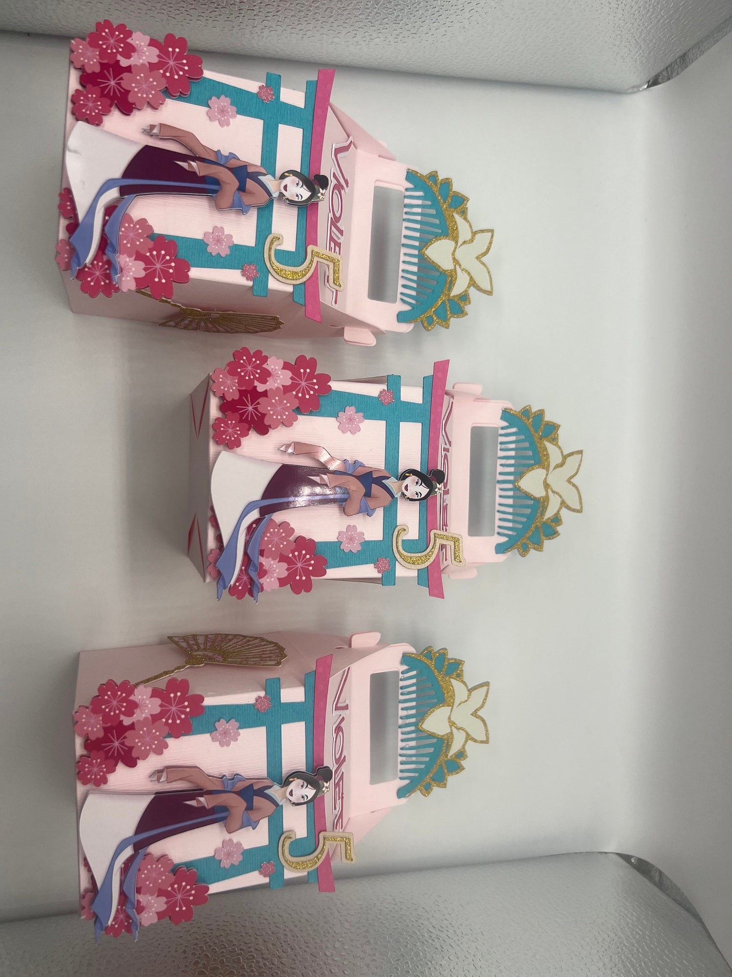 Mulan Favor Boxes, Princess Candy Box, Asian Party Decorations, Disney Mulan treat boxes, 1st Birthday Party, Two Wild