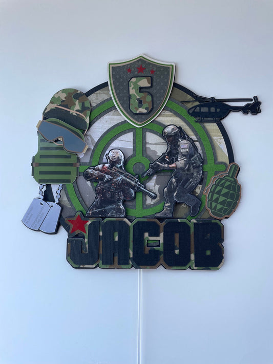MIlitary Cake Topper, Army Cake Topper, Military 3D Cake Topper, Personalized Military Cake Topper, Military Party, Call of Duty Cake Topper