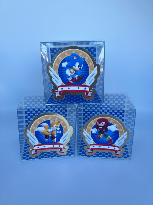 Sonic Favor Boxes, Sonic Decorations, Clear Favor Box, Party Treat Favor Box, Personalized Favor Box, Sonic Hedgehog, Sonic and Tails, Tails