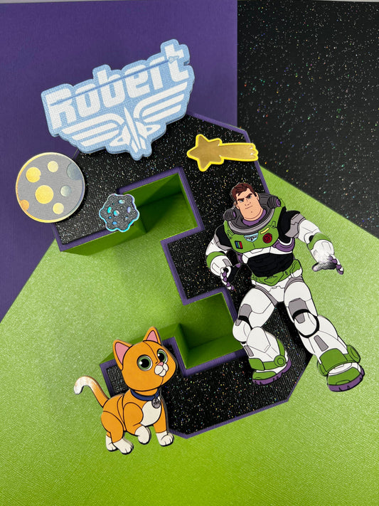 Disney Pixar Lightyear Birthday, Buzz Lightyear 3D letter, Buzz Lightyear 3D Number,Pixar Buzz Lightyear, Buzz Lightyear & Sox,