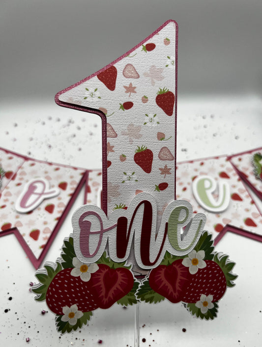 Strawberry Cake Topper, Berry First Birthday, Berry 1st Birthday, Fruit Cake, Sweet Strawberry, Sweet One, Two Sweet, High Chair Banner