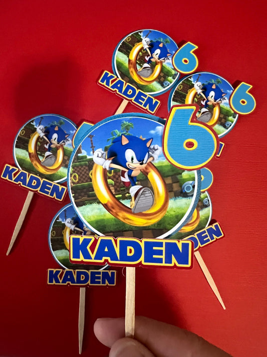 Sonic Cupcakes Toppers | Sonic Party Decoration | Sonic Birthday Party | Sonic Theme | Sonic Party | Sonic Birthday | Sonic Sega