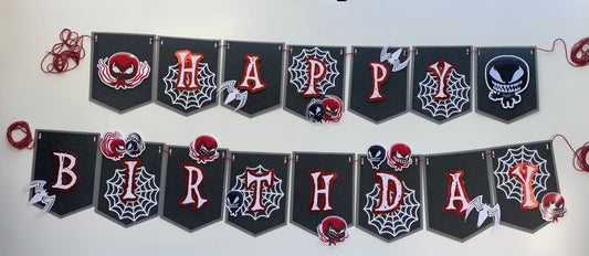 Venom Happy Birthday Banner, Venom Birthday, Venom and Carnage, Venom Party Decorations, Banner Personalized, Venom party theme banner