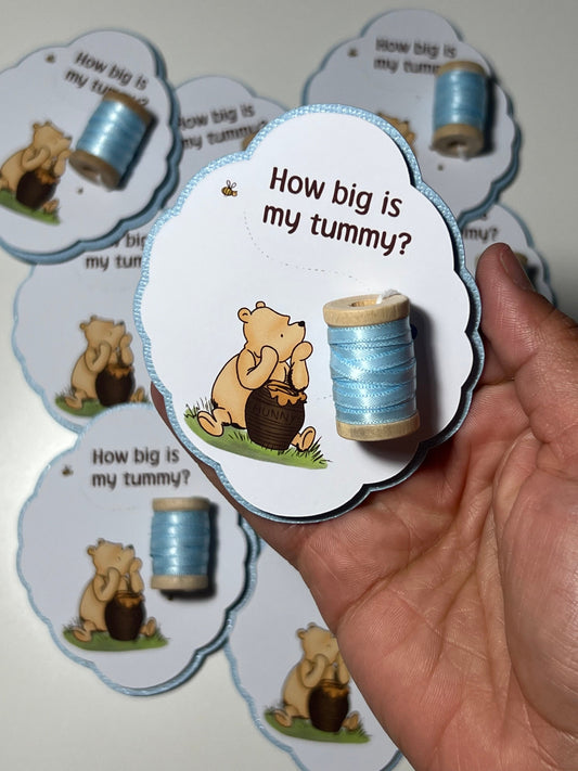 Winnie the Pooh Baby Shower Games, Bump Measuring Game,How Big is Mommy's Belly Game, Baby Shower Games, Baby Bump Game, Guess Baby Bump