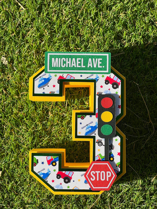 Transportations Birthday, Color Crew 3D letter and Number, Means of transport Party Decoration, Transportation, Cars, Vehicles