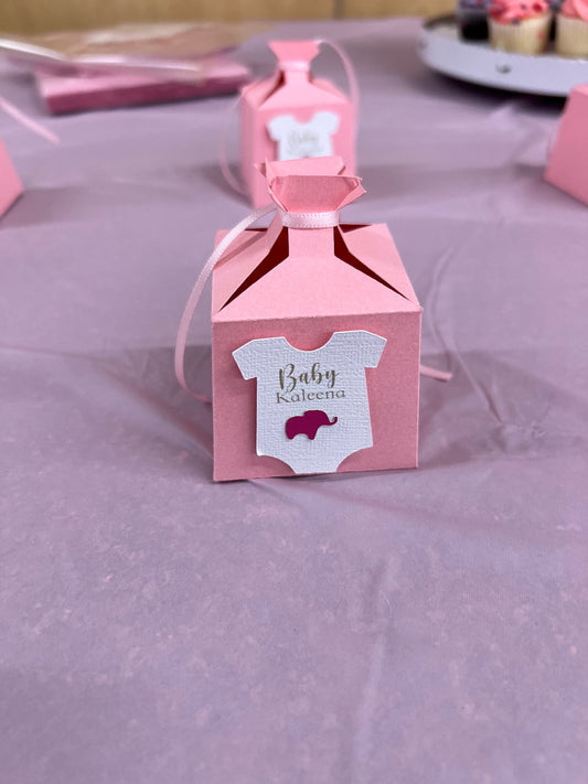 Baby Bodysuit Favors Box, Elephant Baby Shower, Baby Elephant Theme, Boy or girl Candy Boxes, Gender Reveal, Pregnancy Announcement