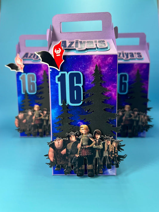 How to Train Your Dragon Favor Box, Dragon Candy Box, Light Fury Dragon Party Decorations, Night fury birthday Decor, Dragon Riders Party