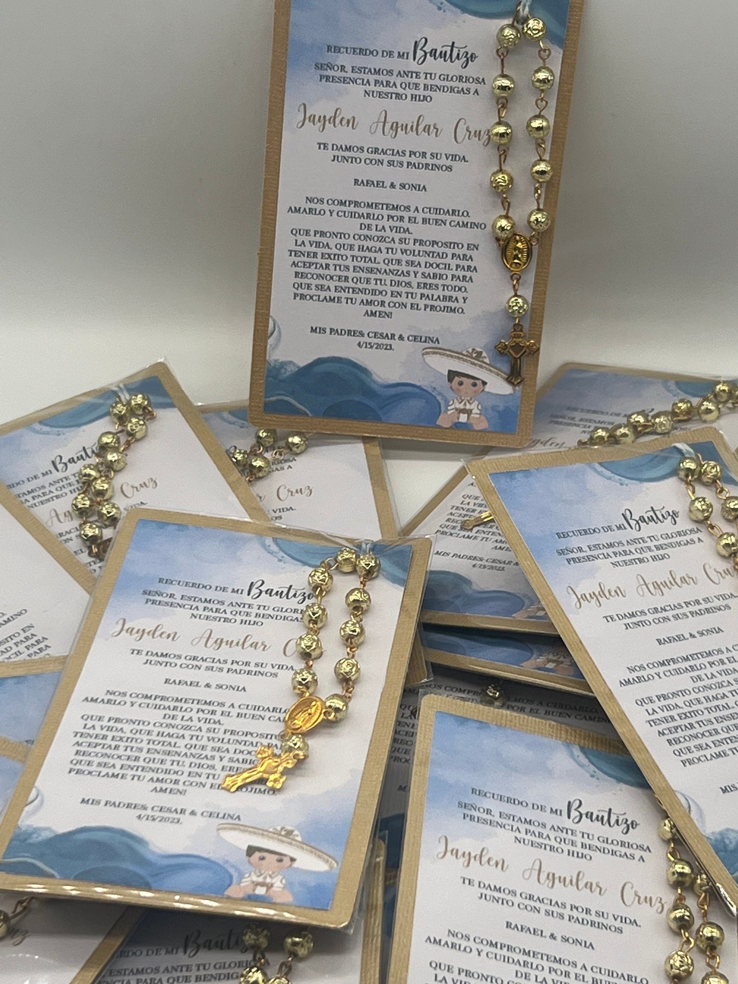 Baptism favor Cards with Rosaries | Mini Rosary | Baptism Favor | Personalized Favor | Baptism memories