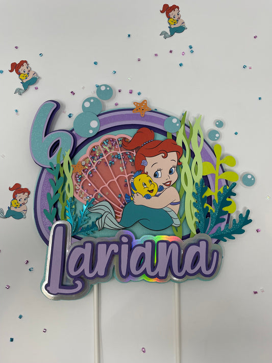 Under The Sea, Little Mermaid Cake topper , Mermaid Cake topper Party , Flounder Cake topper, Centerpiece Diy, Kids decorations