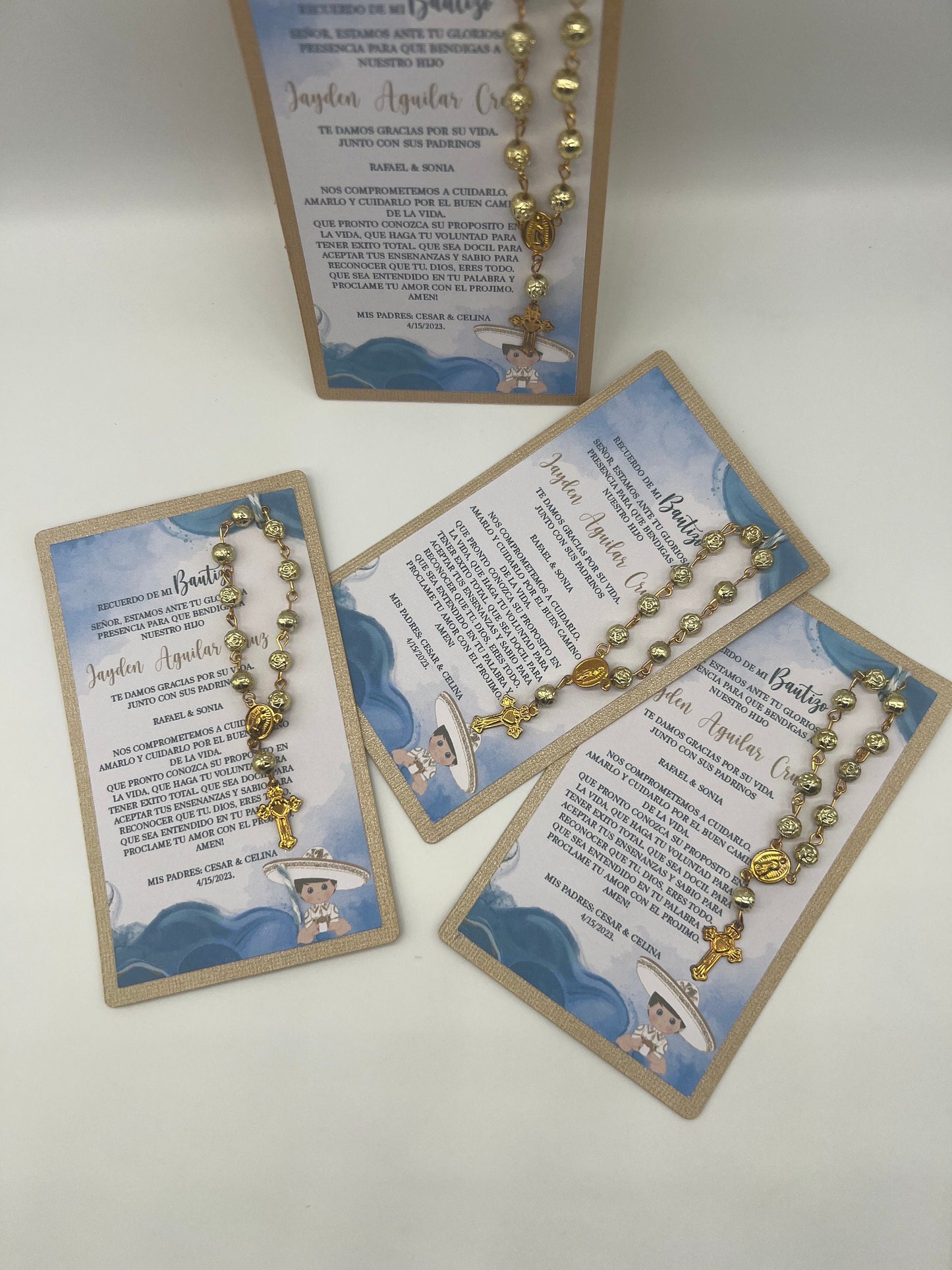 Baptism favor Cards with Rosaries | Mini Rosary | Baptism Favor | Personalized Favor | Baptism memories