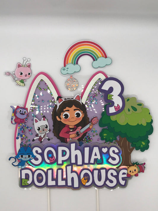 Gabby's Dollhouse Cake Topper, Gabby's Dollhouse Birthday Cake Topper, Gabby's Theme Personalized Cake Topper, Custom Gabby's Theme Topper